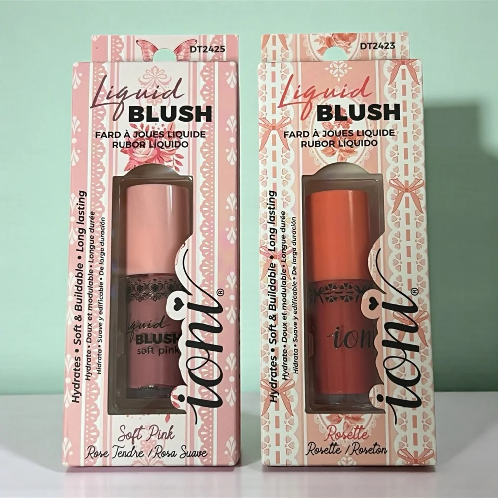 Ioni Liquid Blush Duo Set Soft Pink & Rosette Hydrating Buildable Long Lasting